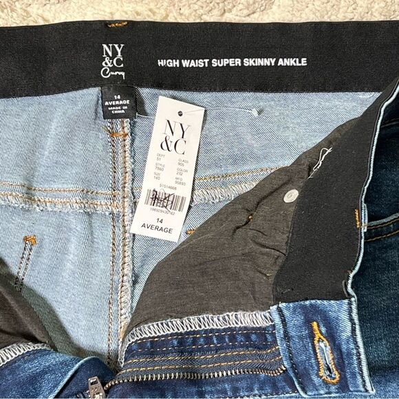 NY & Co high waist super skinny ankle jeans 🔥 CURVY 🔥 NWT 🔥 size 14 - Picture 7 of 7